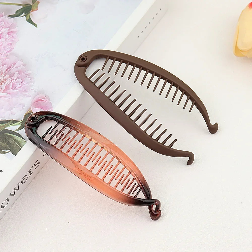 Pince Banane Élégance Mate – Queue de Cheval & Chignon